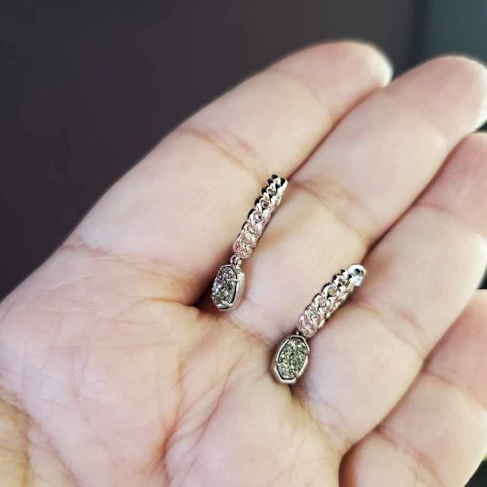 Kendra Scott Silver Pavé Drop Hoop Earrings